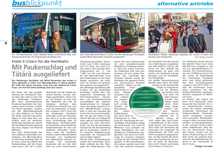 Reportage – 1. Elektrobus in Hamburg